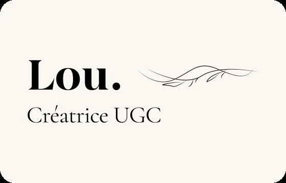 Lou, créatrice UGC beauté skincare et lifestyle